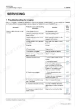 Kubota T2090BR-AU, T2290KW-AU, T2290KWT-AU engine troubleshooting table for starting issues, causes, and solutions.