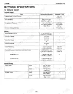 Kubota TG1860, TG1860G engine body servicing specifications table for cylinder head, valves, and valve timing clearances.