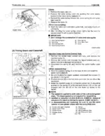 Kubota TG1860, TG1860G engine service manual: valve removal, timing gear, and injection pump installation procedures.