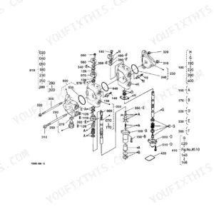 Kubota TL1150 exploded view diagram of Control Valve 1 showing internal hydraulic components, seals, and assembly parts.