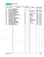 Kubota TL1150 parts list table for main frame components including bolts, nuts, washers, and pins with weights.