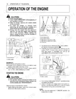 kubota-u25-u25-3s-excavator-operator-manual-operations-30.webp Kubota U25, U25-3S engine operation manual showing control lever diagrams, horn switch, and starter switch procedures.
