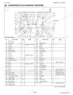 Kubota U35-4 hydraulic system exploded view diagram and parts list for standard version pump components.