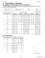 Kubota U35-4 general tightening torque tables for screws, bolts, nuts, and stud bolts by size and material grade.