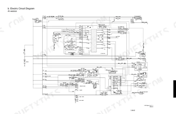 Kubota U35, U35-3 electric circuit diagram for AI-version showing controller, relays, sensors, and electrical components.