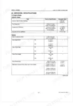 Kubota V2003-T-B, F2503-T-B engine body servicing specifications table for cylinder head and valve clearances.