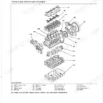 Kubota V2607-CR-E5, V2607-CR-TE5, V2607-CR-TIE5, V3307-CR-TE5, V3307-CR-TIE5 exploded view of engine body structure components.