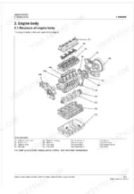 Kubota V2607-CR-E5, V2607-CR-TE5, V2607-CR-TIE5, V3307-CR-TE5, V3307-CR-TIE5 exploded view of engine body structure components.