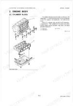 kubota-v3-e3b-to-v3800di-t-e3bg-diesel-engine-workshop-manual-exploded-view-66.webp Kubota V3-E3B, V3-E3CB, V3-E3BG, V3300-E3BG, V3600-E3B, V3600-E3CB, V3600-T-E3B, V3600-T-E3CB, V3600-T-E3BG, V3800DI-T-E3B, V3800DI-T-E3CB, V3800DI-T-E3BG exploded view of cylinder block, crankcase, and oil pan assembly.