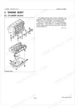 kubota-v3300di-b-v3300di-tb-diesel-engine-shop-manual-97897-02264-exploded-view-13.webp Kubota V3300DI-B, V3300DI-TB exploded view diagram of the cylinder block, crankcase, and oil pan assembly.
