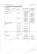 Kubota V3300DI-E2B, V3300DI-T-E2B engine body servicing specifications table for cylinder head, compression, and valves.