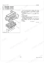 kubota-v3307-di-t-e2b-diesel-engine-workshop-manual-9y111-03162-exploded-view-57.webp Kubota V3307-DI-T-E2B cylinder block exploded view showing ladder frame crankcase 1 and 2 assembly components.