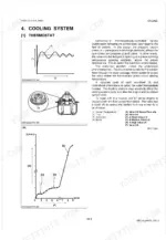 kubota-v3307-di-t-e2b-diesel-engine-workshop-manual-9y111-03162-system-diagram-64.webp Kubota V3307-DI-T-E2B cooling system thermostat diagram, overshoot phenomenon graph, and valve lift versus flow-rate chart.