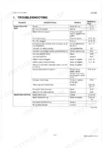 kubota-v3307-di-t-e2b-diesel-engine-workshop-manual-9y111-03162-troubleshooting-74.webp Kubota V3307-DI-T-E2B troubleshooting table for engine start and starter motor failure causes and solutions.