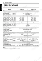 Kubota V3600-E3, V3600-T-E3, V3800-DI-T-E3, V3300-E3BG, V3600-T-E3BG, V3800-DI-T-E3BG engine technical specifications table.