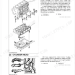 Kubota V3800-CR-TE4, V3800-CR-TIE4, V3800-CR-TE4C, V3800-CR-TIE4C, V3800-TIE4, V3800-TIE4C exploded view of cylinder block and head.