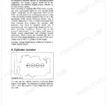 Kubota V3800-TIEF4, V3800-TIEF4C, V3800-TIEF4H engine identification guide showing cylinder numbering diagram.