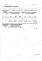 Kubota V3800DI-E2B, V3800DI-T-E2B general tightening torque specifications table for standard and special screws and bolts.