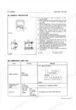 kubota-w5019-to-w5021-ht-b-walk-behind-mowers-workshop-manual-fluid-capacities-39.webp Kubota W5019, W5021 series manual: General precautions for snap rings and engine lubricant/fuel capacity specifications table.
