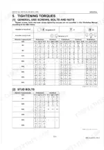 Kubota W821SC-AU, W821S-AU, W819P-AU tightening torque tables for general use screws, bolts, nuts, and stud bolts.