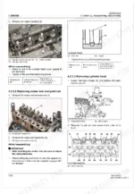 Kubota WG1605-E3 service manual: intake manifold, rocker arm, push rod, and cylinder head removal procedures with torque specs.