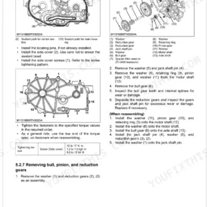 Kubota Z231BR-AU, Z231KH-AU, Z251BR-AU, Z251KH-AU transaxle exploded view, gear assembly, and tightening sequence.