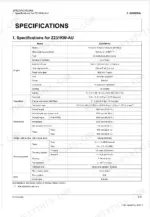 Kubota Z231KW-AU technical specifications table including engine, capacities, dimensions, weight, and traveling system data.