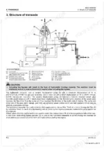 Kubota Z231KW-AU transaxle structure diagram showing hydrostatic pump, motor, bypass actuator, and fluid flow components.