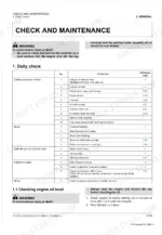 kubota-z411kw-au-to-z422kw-au-zero-turn-mower-shop-manual-9y111-18073-procedures-49.webp Kubota Z411KW-AU, Z421KW-AU, Z412KW-AU, Z422KW-AU daily check maintenance table and engine oil level procedure.