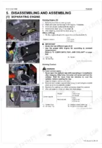 kubota-zd1011-au-mower-service-manual-9y111-13704-procedures-118.webp Kubota ZD1011-AU engine service manual: procedures for draining engine oil and coolant with capacity tables and component diagrams.