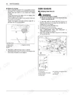 Kubota ZD1011-AU maintenance manual page for battery storage and 150-hour gear box oil change procedures with component diagrams.