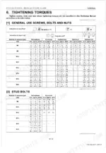 Kubota ZD1211-AU, ZD1221R-AU, ZD1221L-AU, ZD1221RL-AU tightening torque tables for general screws, bolts, nuts, and studs.