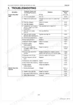 Kubota ZD1211-AU, ZD1221R-AU, ZD1221L-AU, ZD1221RL-AU engine troubleshooting table for starting issues.
