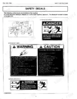 kubota-zd18-zd21-zero-turn-mower-service-manual-zd18-zd21-wsm-exploded-view-4.webp Kubota ZD18, ZD21 service manual page showing safety decal locations, warning labels, and danger sign part numbers.