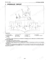 Kubota ZD25F hydraulic circuit diagram showing pump, control valve, PTO clutch, and hydrostatic transmission components.