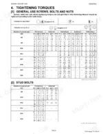 Kubota ZD326RP, ZD331RP service manual tightening torque tables for general screws, bolts, nuts, and stud bolts.