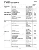 Kubota ZD326RP, ZD331RP mower troubleshooting table for discharge, blade speed, scalping, and cutting quality issues.