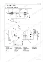 Kubota ZG124E, ZG123S, ZG127E, ZG127S hydraulic circuit diagrams and component legend for transaxle system.