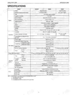 Kubota ZG222, ZG227, ZG222S specifications table covering engine, capacities, dimensions, weight, and travelling system.