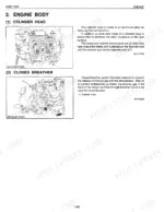 Kubota ZG327P engine manual showing cylinder head construction and closed breather system diagrams and descriptions.