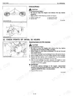 Kubota ZG327P mower greasing points diagram and engine oil filter cartridge replacement procedure instructions.