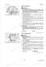 Kubota ZG332 service manual page showing procedures for checking engine coolant level and engine oil level with dipstick.