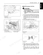 Kubota ZG332P, ZG332LP service manual: procedures for replacing the hydraulic oil filter and checking oil level.