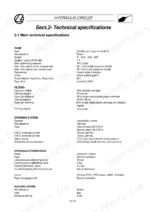 landini-legend-to-165-tractor-training-manual-3652037m1-specs-74.webp Landini Legend 105-165 hydraulic circuit technical specifications table for pump, filters, steering, and power pack.