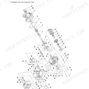 Manitou America Z17/170Z exploded view of hydraulic pump assembly showing internal components and valve block.