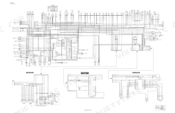 Manitou America Z25, 250Z electrical wiring diagram showing main, cabin, SmartAssist-Remote, and decel harness connections.