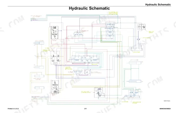 Manitou Group VT320, 3200VT hydraulic schematic showing drive pumps, lift cylinders, and control manifolds.