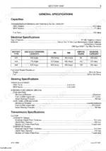 mccormick-cx50-to-cx105-tractors-service-manual-specs-14.webp McCormick CX50-CX105 general specifications table for fluid capacities, electrical, steering, and clutch transmission data.