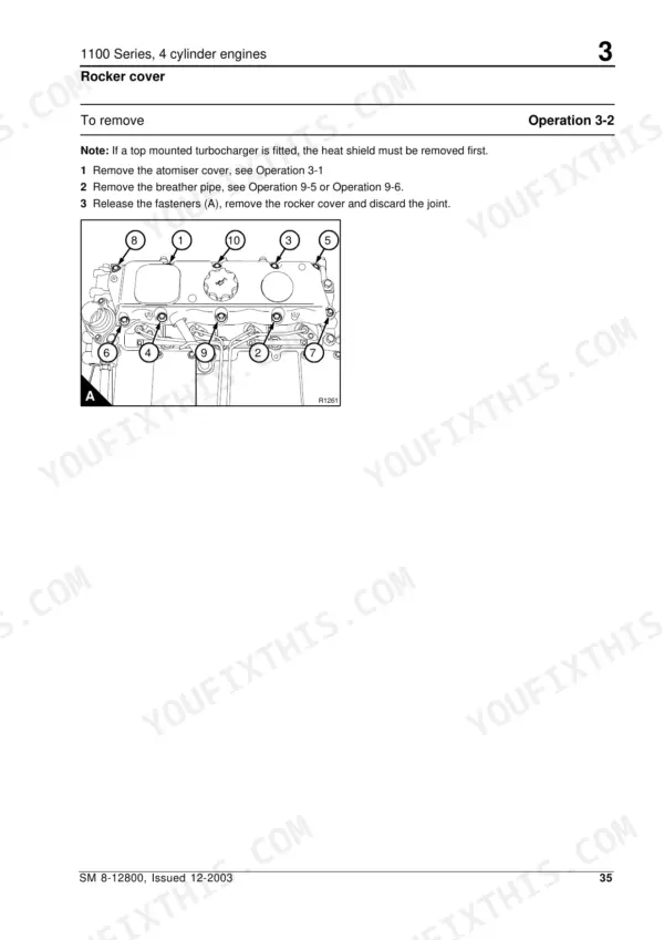 McCormick CX75 service manual - Rocker cover