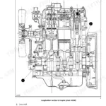 McCormick GX 40, GX 45, GX 50 longitudinal section diagram of engine showing drive shaft and camshaft.